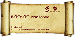 Báró Marianna névjegykártya